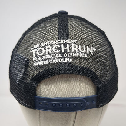 New Era Trucker Hat Blue One Size NC Brave Special Olympics Torch Run Mesh Cap