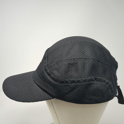 Nike Baseball Cap Black 5 Panel Mesh Breathable Strapback Swoosh Hat Vintage