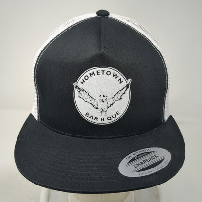 Yupoong Trucker Hat Black One Size Hometown Bar B Que Owl Logo Snapback Mesh