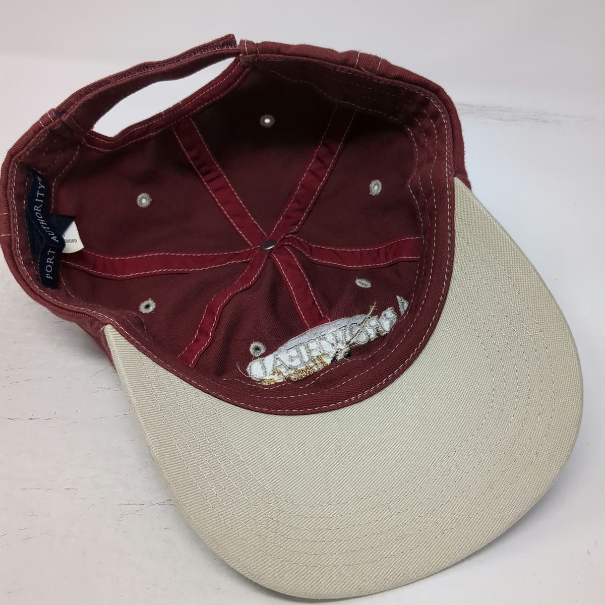 Port Authority Red Baseball Cap OSFM Arrowhead Potato Company Logo Hat Cotton