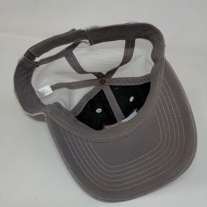 USA Flag Strapback Hat Gray One Size Adjustable Patriotic Mesh Back Polyester