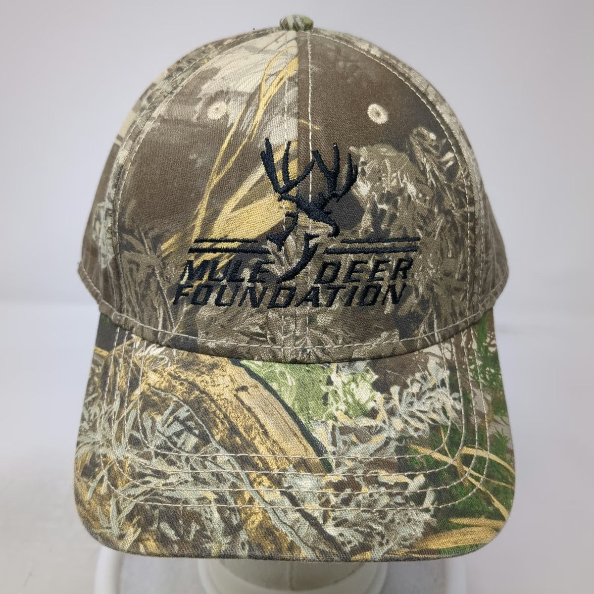 Mule Deer Foundation Baseball Cap Brown Green One Size Camo Strapback Hat