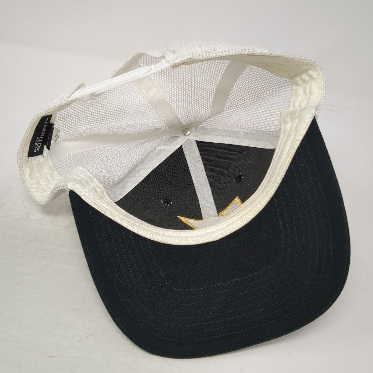 Port Authority Trucker Hat Black One Size Kennametal Logo Mesh Snapback Stitch