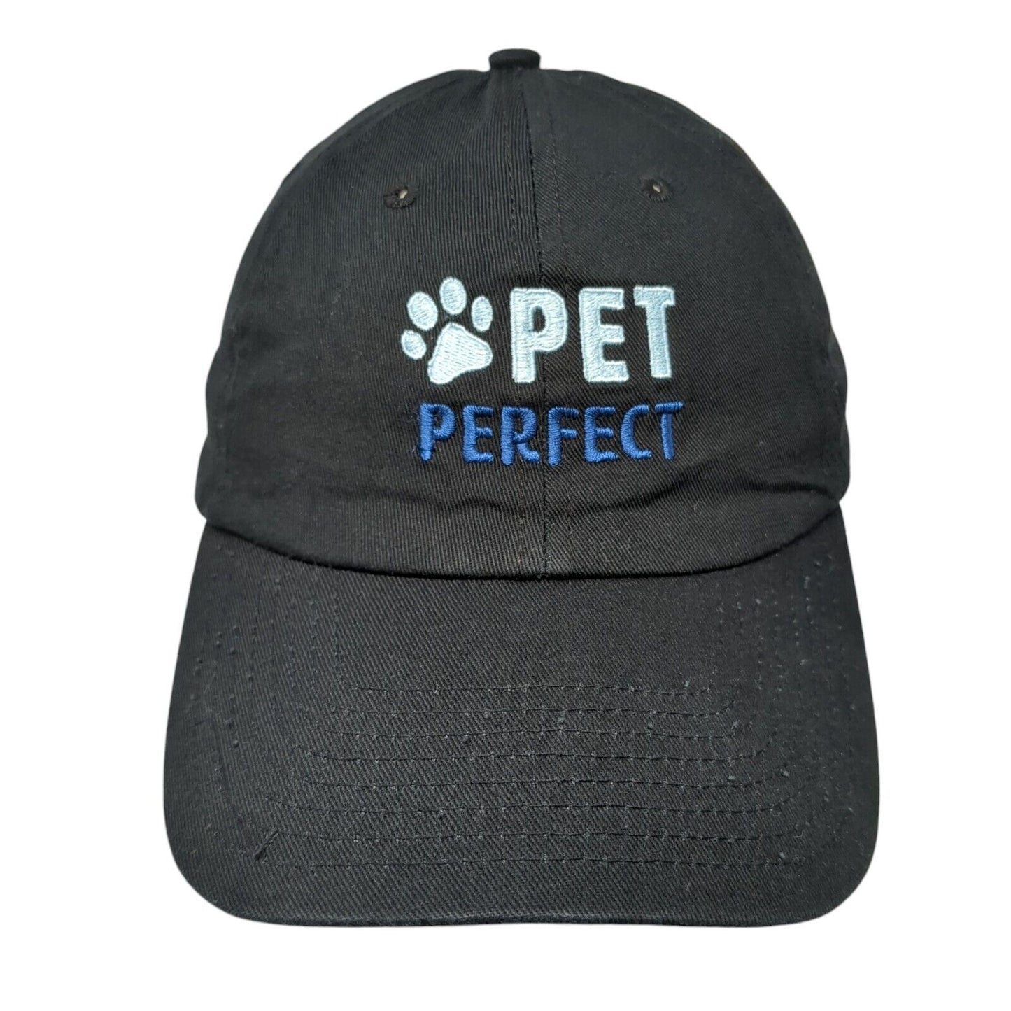 Pet Perfect Strapback Hat Black One Size Adjustable Embroidered 6 Panel AB Prime
