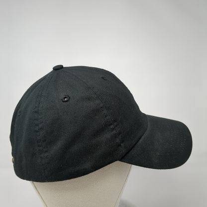 Paw Print Slideback Hat Black One Size Adjustable Vented Holes 6 Panel Cotton