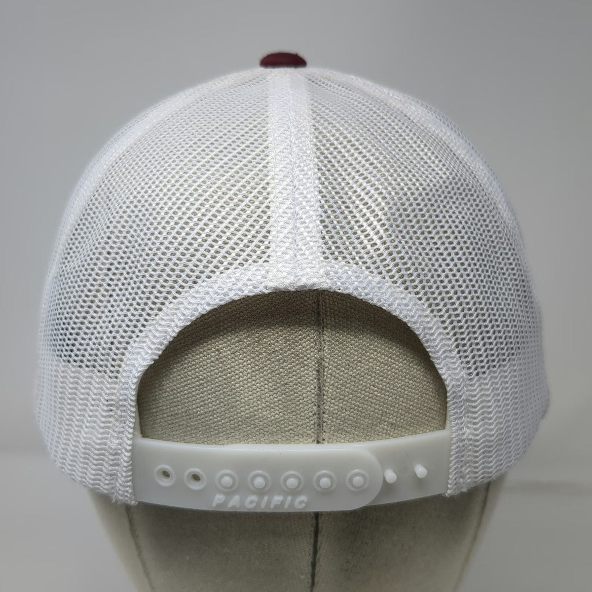 Pacific Headwear Trucker Hat Red White One Size Snapback ITC Services Mesh