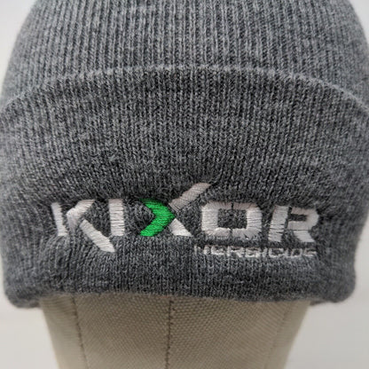 Kixor Herbicide Men's Knit Beanie Hat Cap Gray 100% Acrylic Embroidered Logo