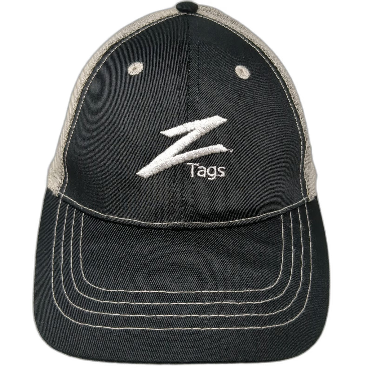 Creative Awards Baseball Cap Black OSFM Mesh Back Z Tags Embroidered Logo Hat