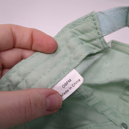 Unbranded Strapback Hat Green One Size Adjustable Vented Holes 6 Panel Blank