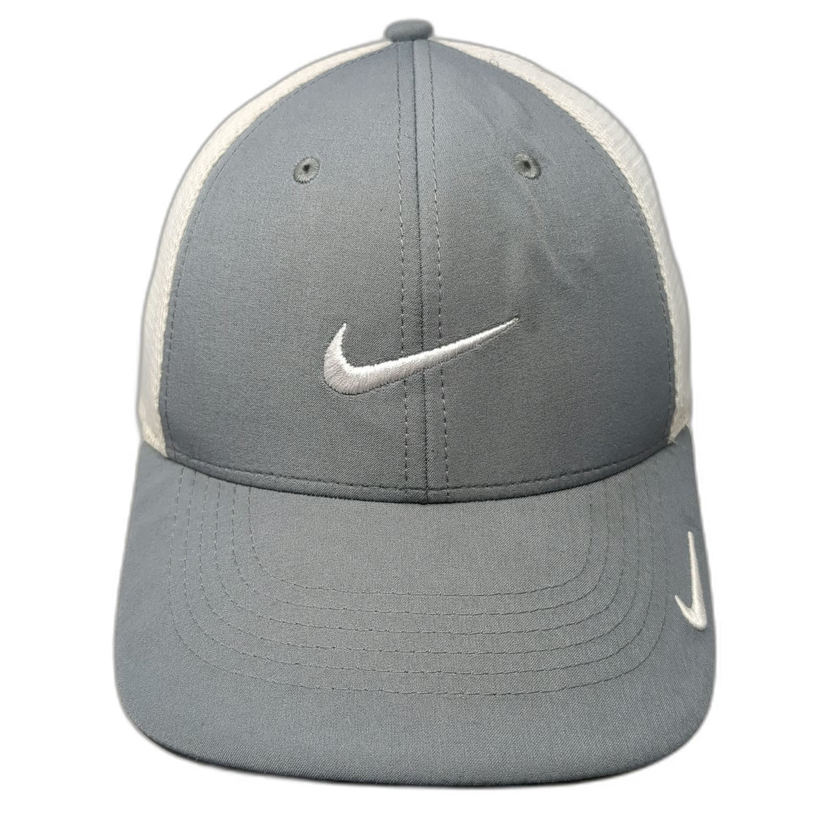 Nike Baseball Cap Gray XL Mesh Back Dri-Fit Legacy 91 Swoosh Hat Stretch Fit