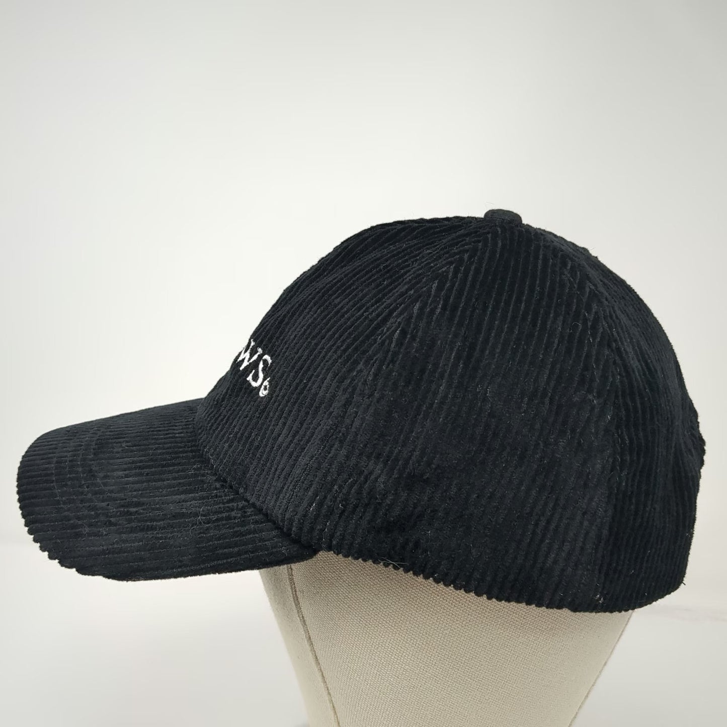 Wallows Black OS Baseball Cap Corduroy Slideback Smiley Face Band Merch Hat