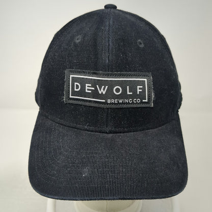 Dewolf Brewing Co Baseball Cap Black One Size Corduroy Patch Slideback Hat Logo