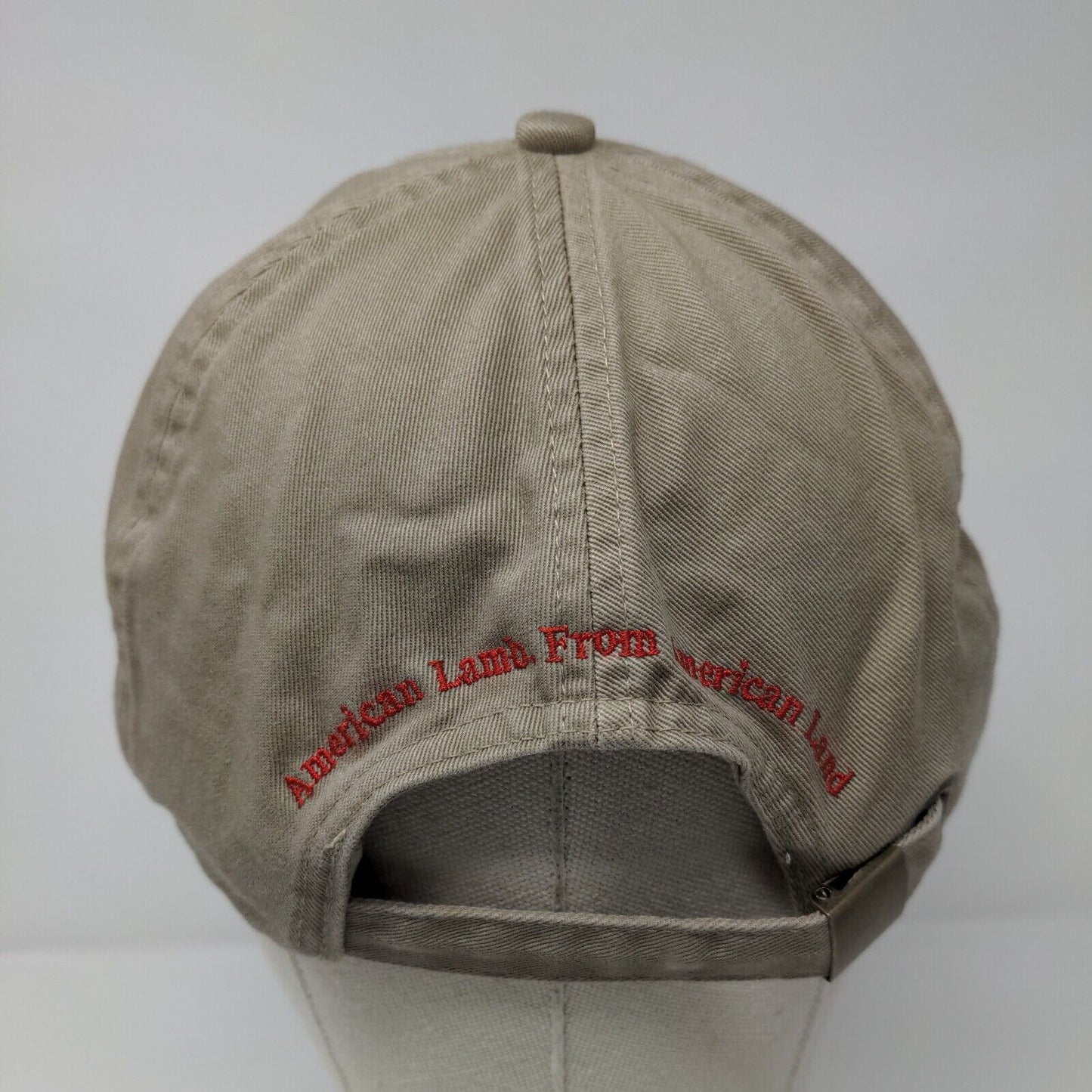 Fresh American Lamb Slideback Hat Tan One Size Adjustable Embroidered