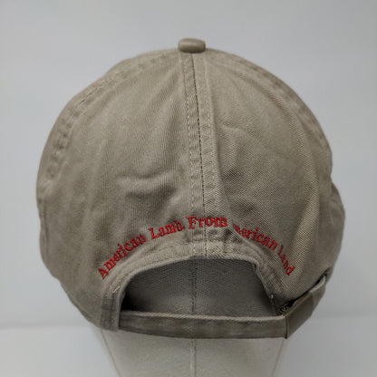 Fresh American Lamb Slideback Hat Tan One Size Adjustable Embroidered