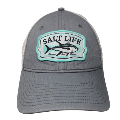 Salt Life Patch Snapback Mesh Back Trucker Hat Gray OSFM Colorblock