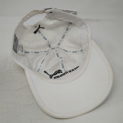 Puma Baseball Cap White One Size Embroidered Logo Adjustable Slideback Hat