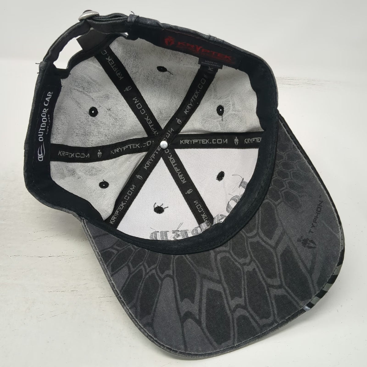 Kryptek Baseball Cap Gray One Size Loaded US Flag Typhon Camo Slideback Hat