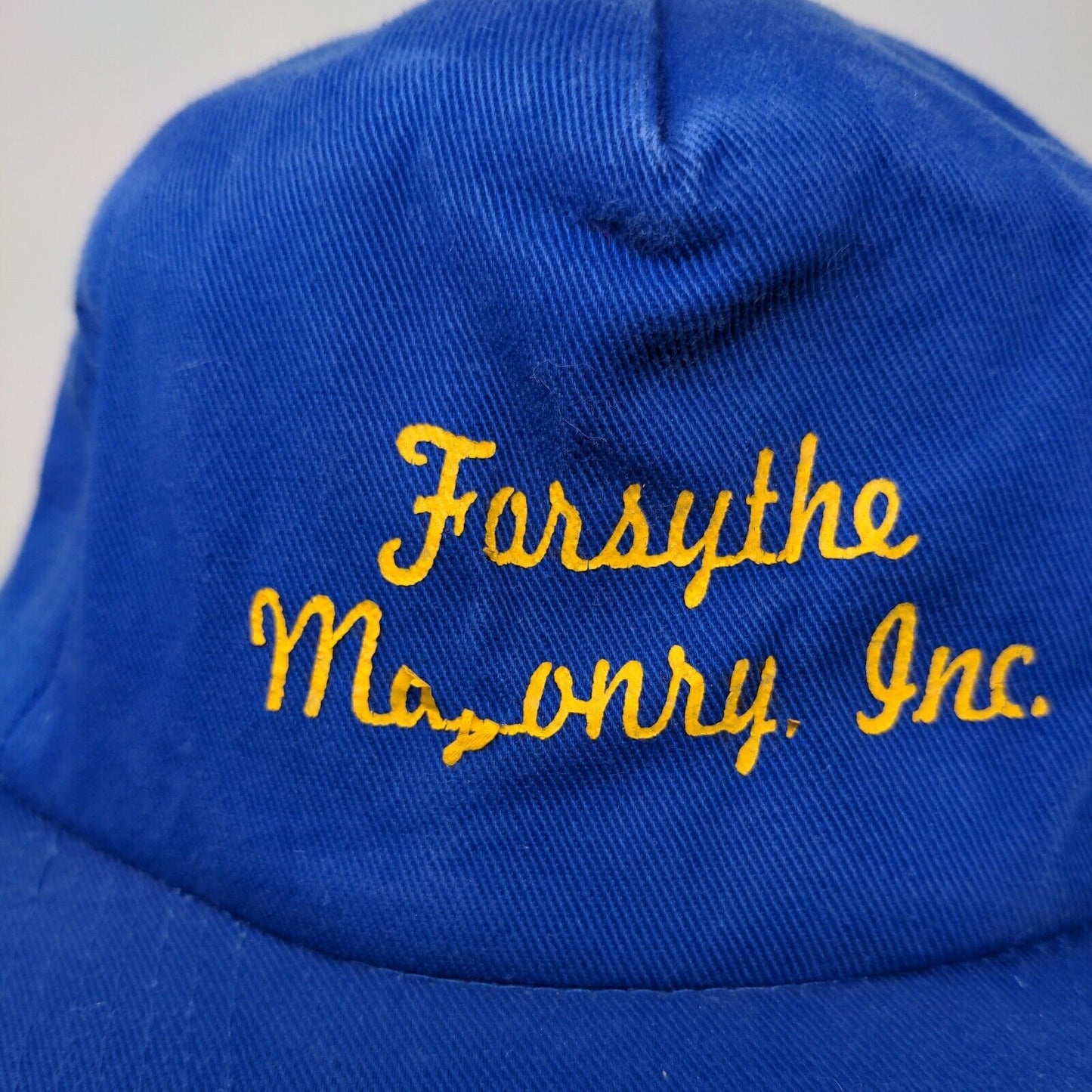 Forsythe Masonry Inc. Snapback Hat Blue OSFA Adjustable Vent Holes