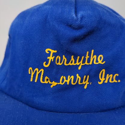 Forsythe Masonry Inc. Snapback Hat Blue OSFA Adjustable Vent Holes
