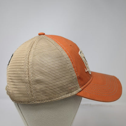 Knee Deep Trucker Hat Orange One Size Snapback Frayed Wild & Free Patch Graphic