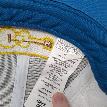 Patagonia Snapback Mesh Back Hat Blue OSFA Live Simply Embroidered Logo Guitar