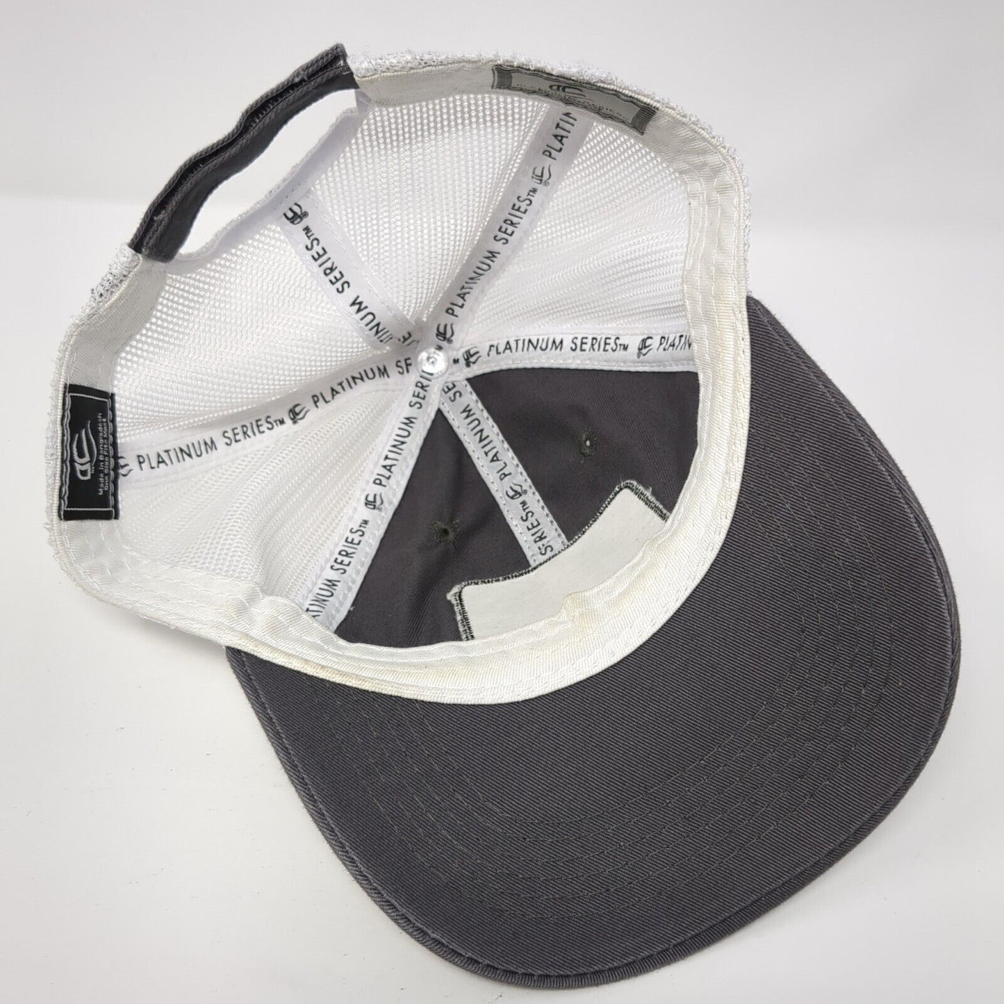 Bergara Strapback Trucker Hat Gray OS Adjustable Mesh Back Platinum Outdoor Cap