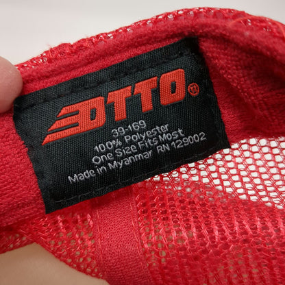 Otto Trucker Hat Red One Size TAO BOWL MMXXII Football Patch Mesh Snapback