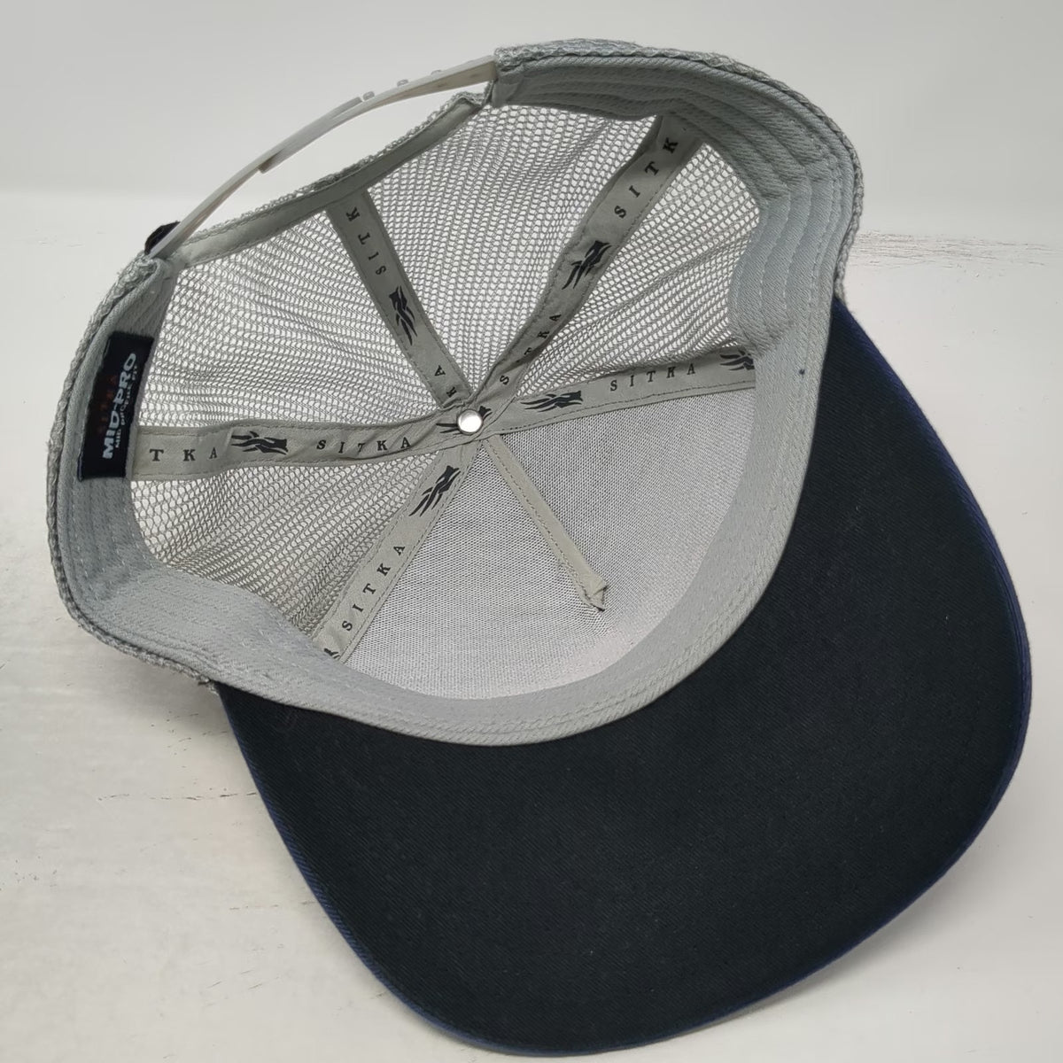 Sitka Trucker Hat Blue One Size Snapback Mesh Mid Profile Embroidered Logo