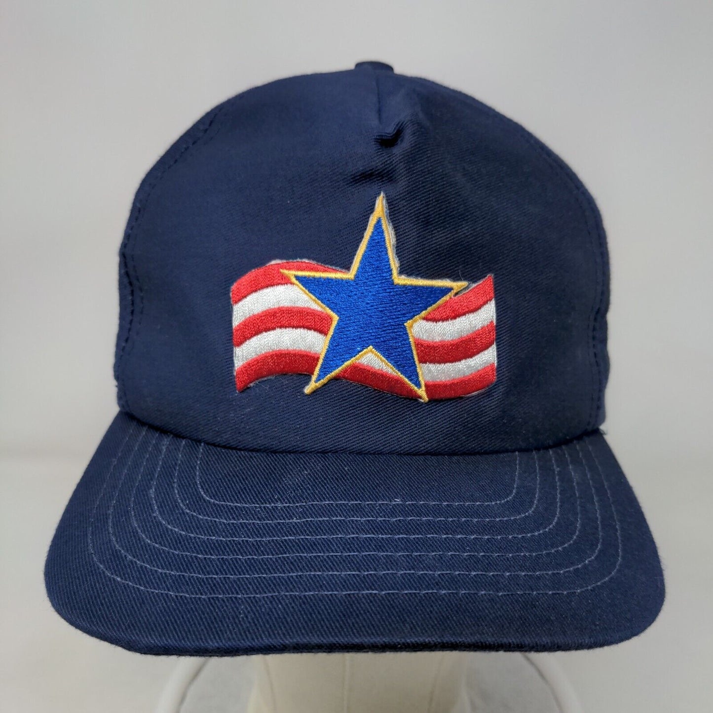 Blue Star Snapback Hat Blue One Size Embroidered Adjustable Vent Holes