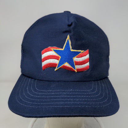 Blue Star Snapback Hat Blue One Size Embroidered Adjustable Vent Holes
