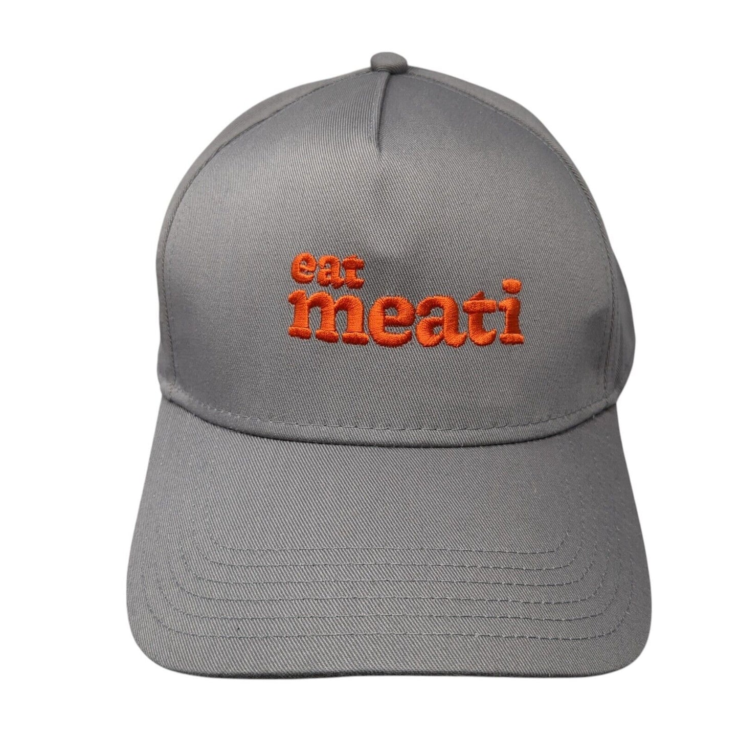 Eat Meati Snapback Hat Gray One Size Solid Adjustable Embroidered Otto