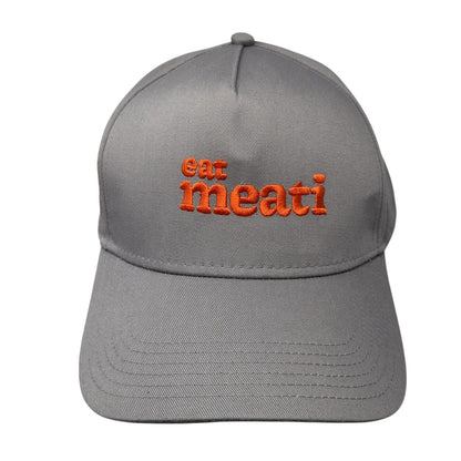 Eat Meati Snapback Hat Gray One Size Solid Adjustable Embroidered Otto