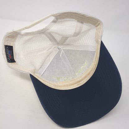 West Contracting Snapback Trucker Hat Blue OS Adjustable Mesh Back Cap America