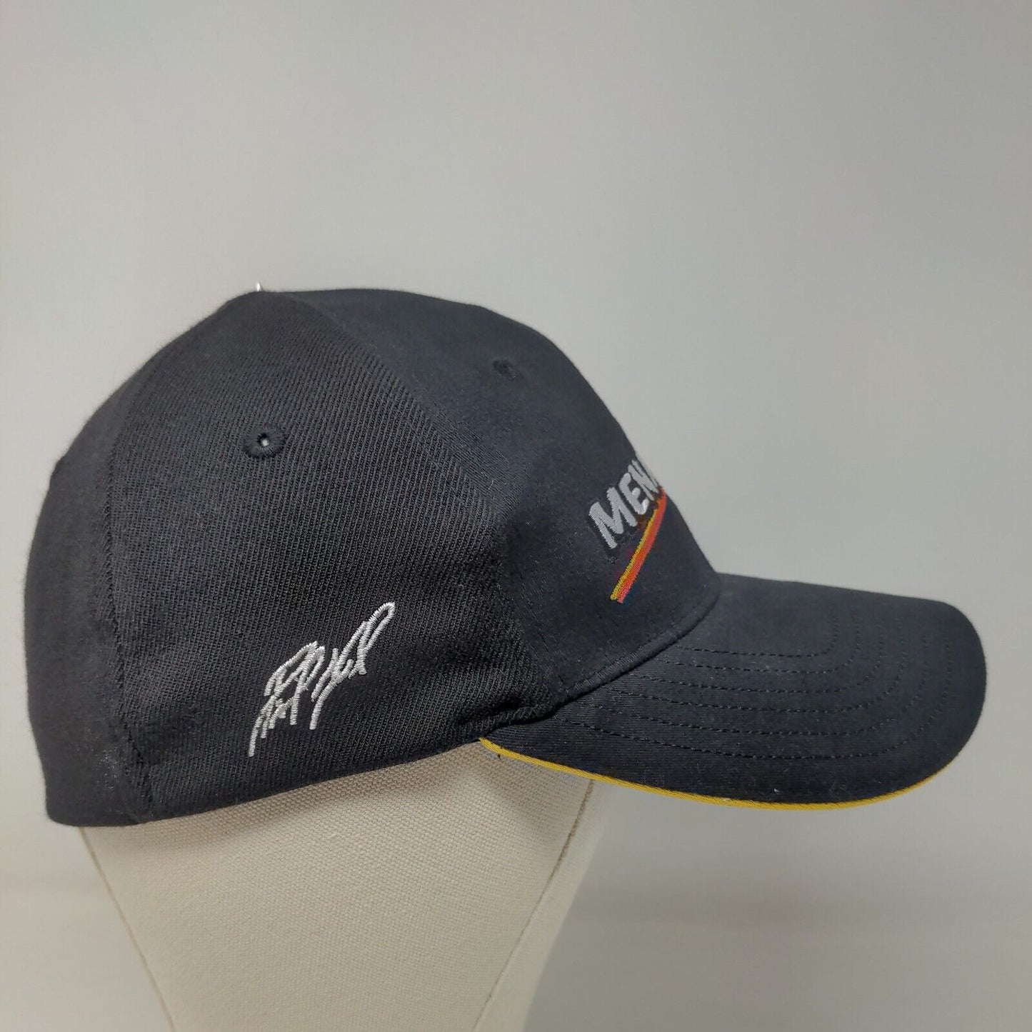 Menards Men's Fitted Hat Black Stretch Embroidered #15 Logo Acrylic Blend