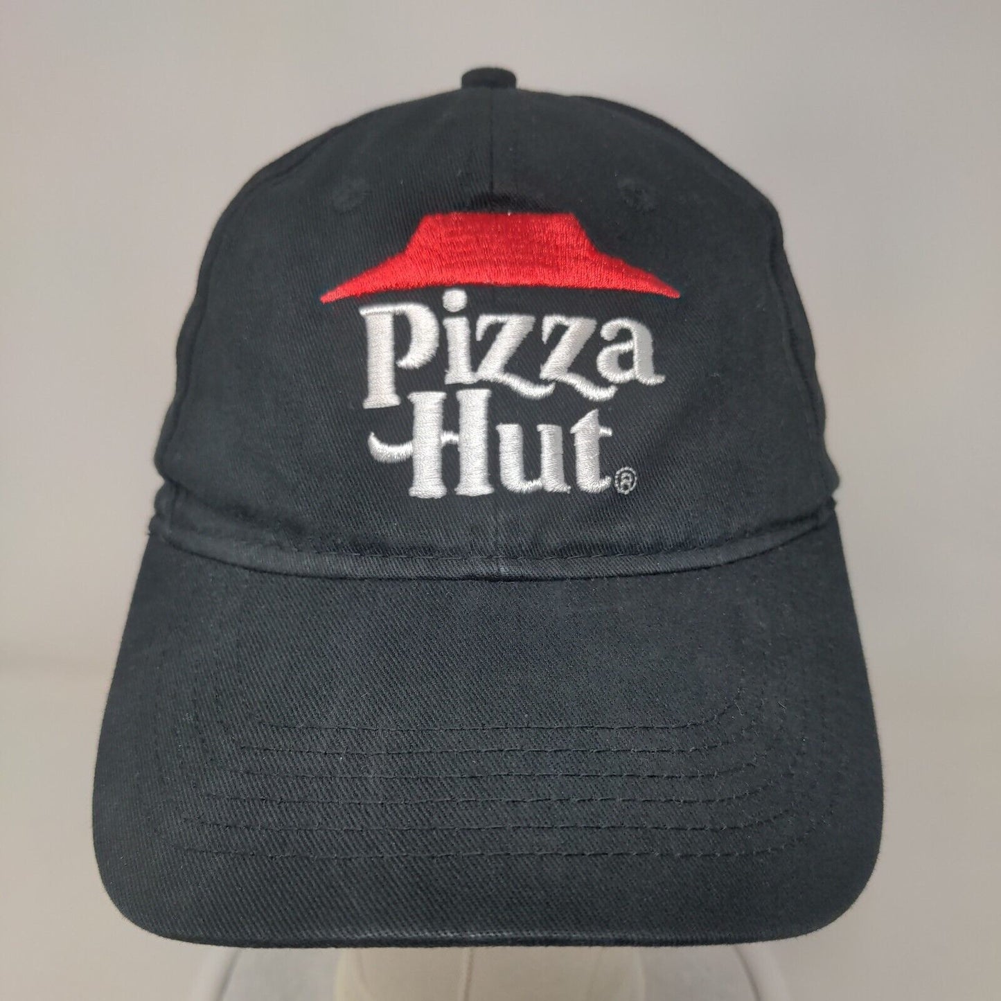 Pizza Hut Strapback Hat Black OSFA Adjustable Embroidered Employee Crew Cap