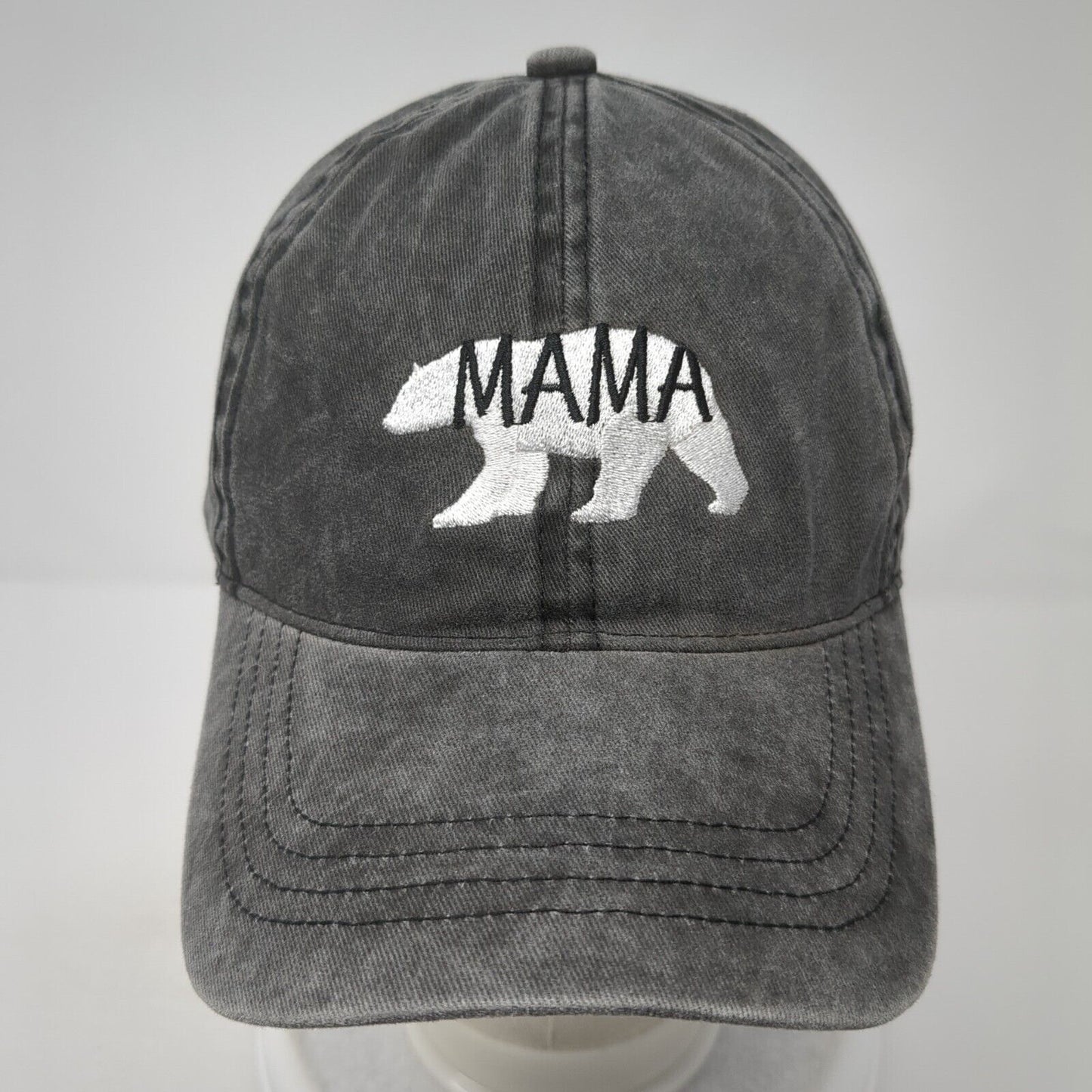MAMA Bear Slideback Hat Gray One Size Adjustable Embroidered David And Young