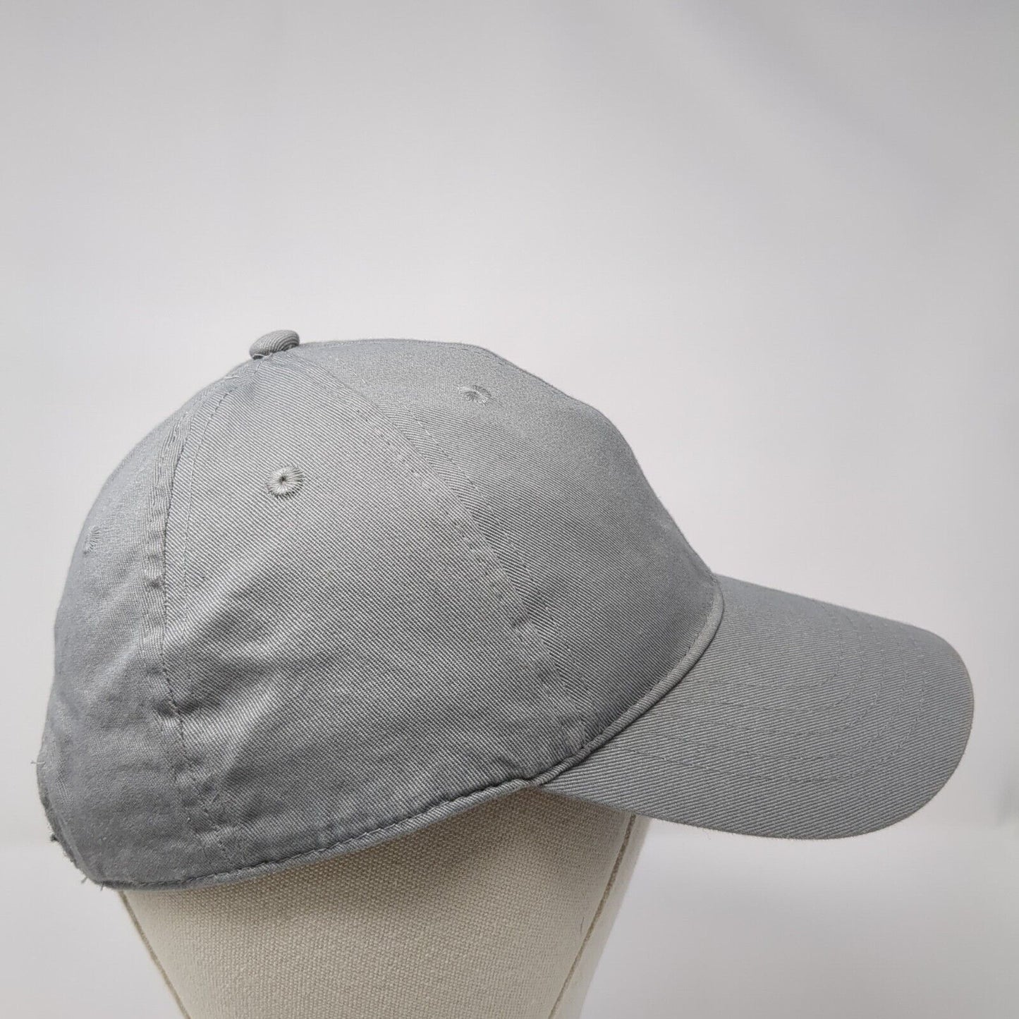 Unbranded Strapback Hat Gray One Size Adjustable Vented Holes 6 Panel Blank