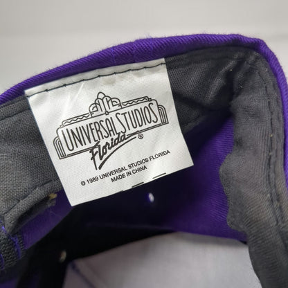 Universal Studios Florida Neon Sign Logo 5 Panel Purple Hat Snapback Vintage