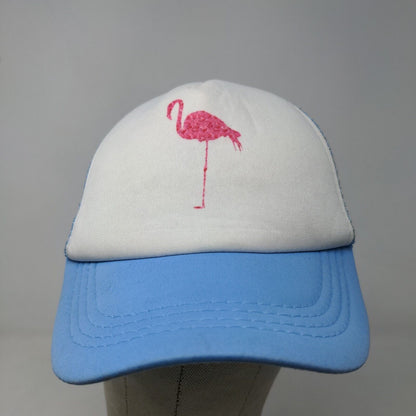Unbranded Men's Snapback Mesh Back Hat Blue White Flamingo Print Adjustable