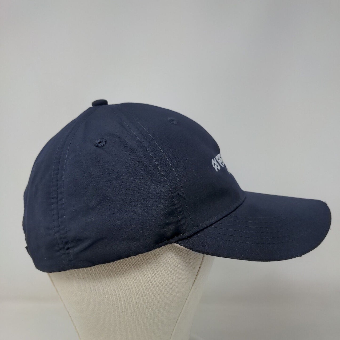 Adams Men's Strapback Hat Blue Embroidered Ferguson Facilities Supply Logo