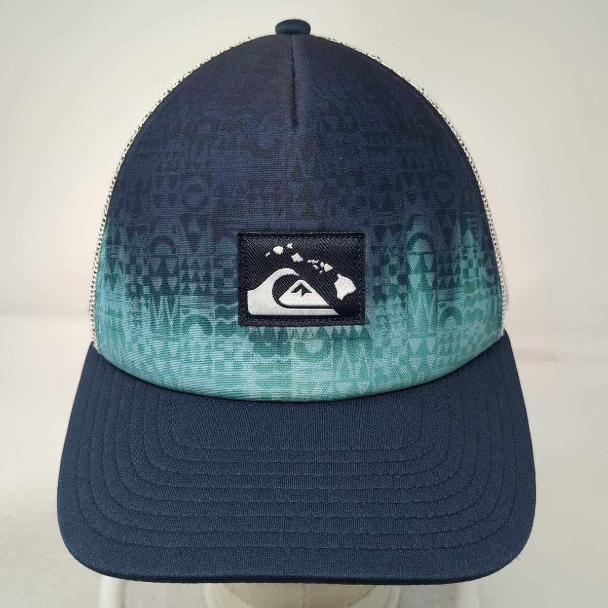 Quiksilver Trucker Hat Blue One Size Hawaii Mesh Back Logo Snapback Gradient