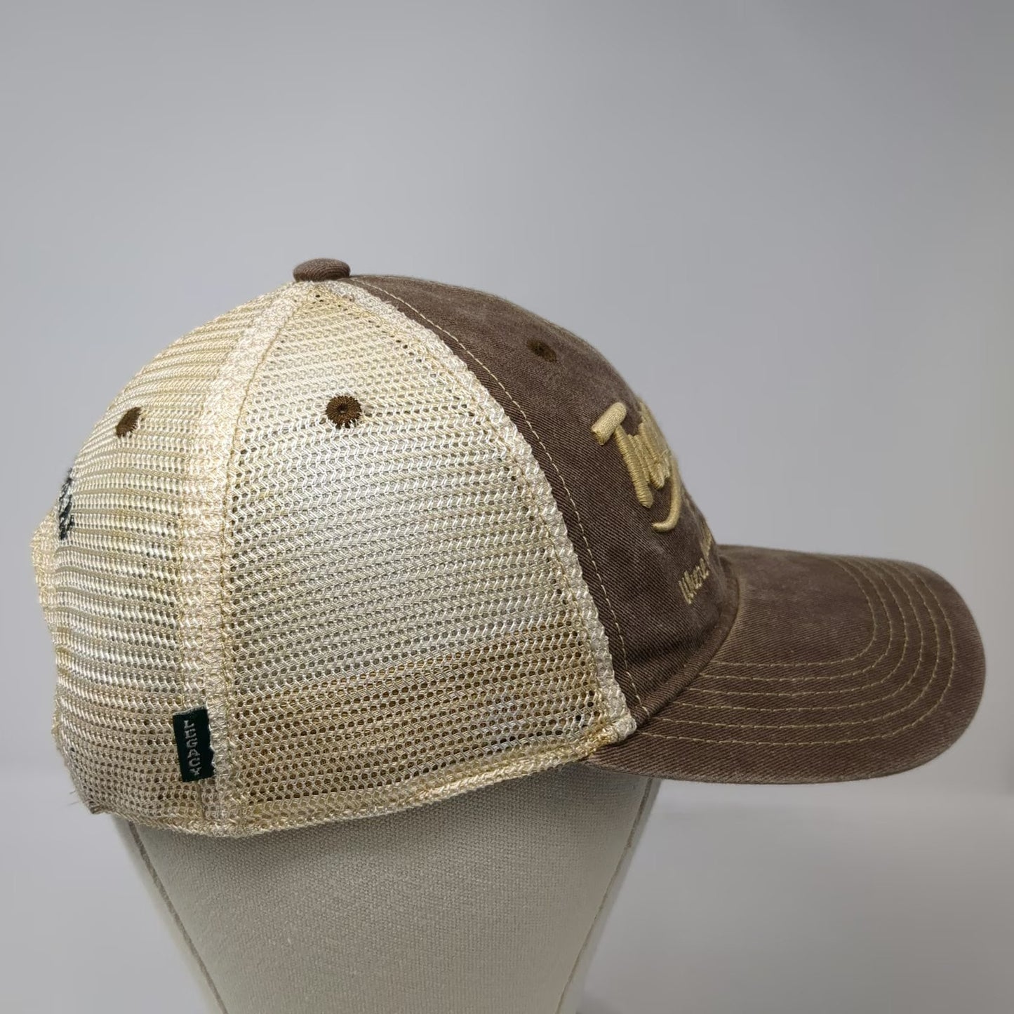 Legacy Trucker Hat Brown One Size Tranquillity Farms Allamuchy NJ American Flag