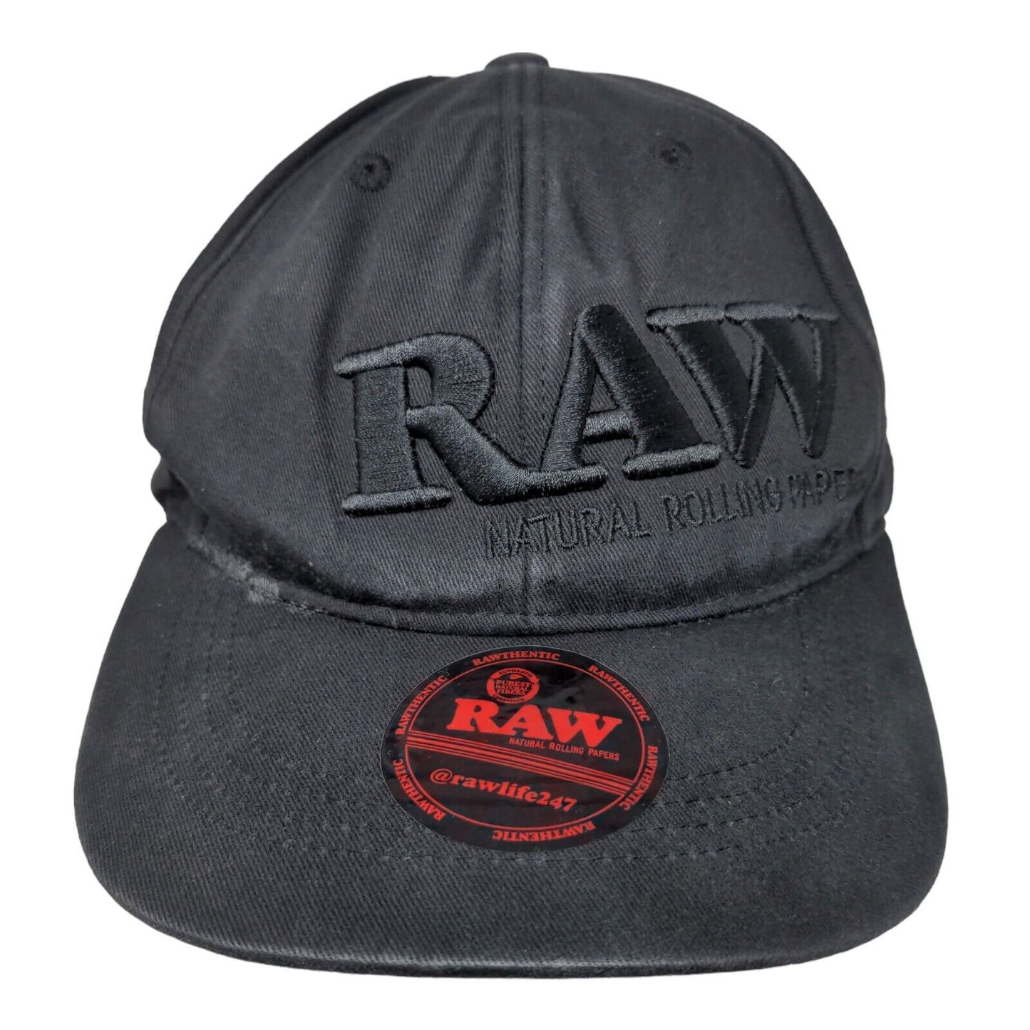 Raw Natural Rolling Papers Snapback Hat Black One Size Embroidered