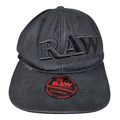 Raw Natural Rolling Papers Snapback Hat Black One Size Embroidered