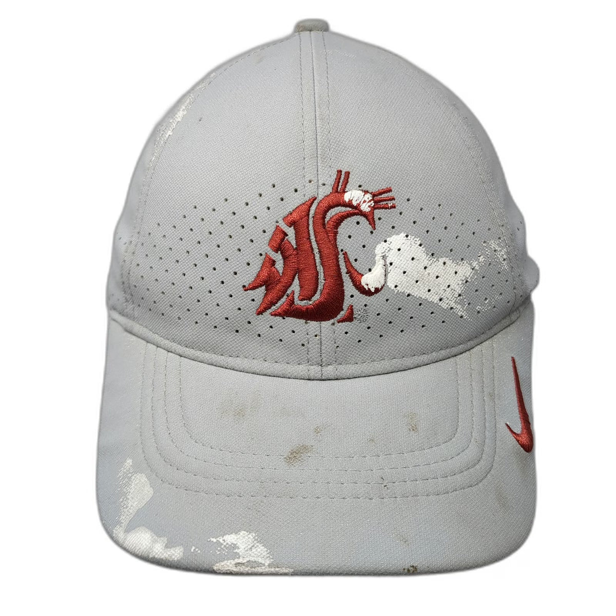 Nike Washington State Cougars NCAA Gray One Size Perforated Strapback Hat Swoosh