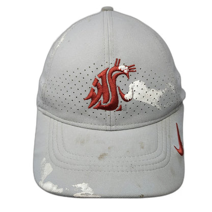 Nike Washington State Cougars NCAA Gray One Size Perforated Strapback Hat Swoosh