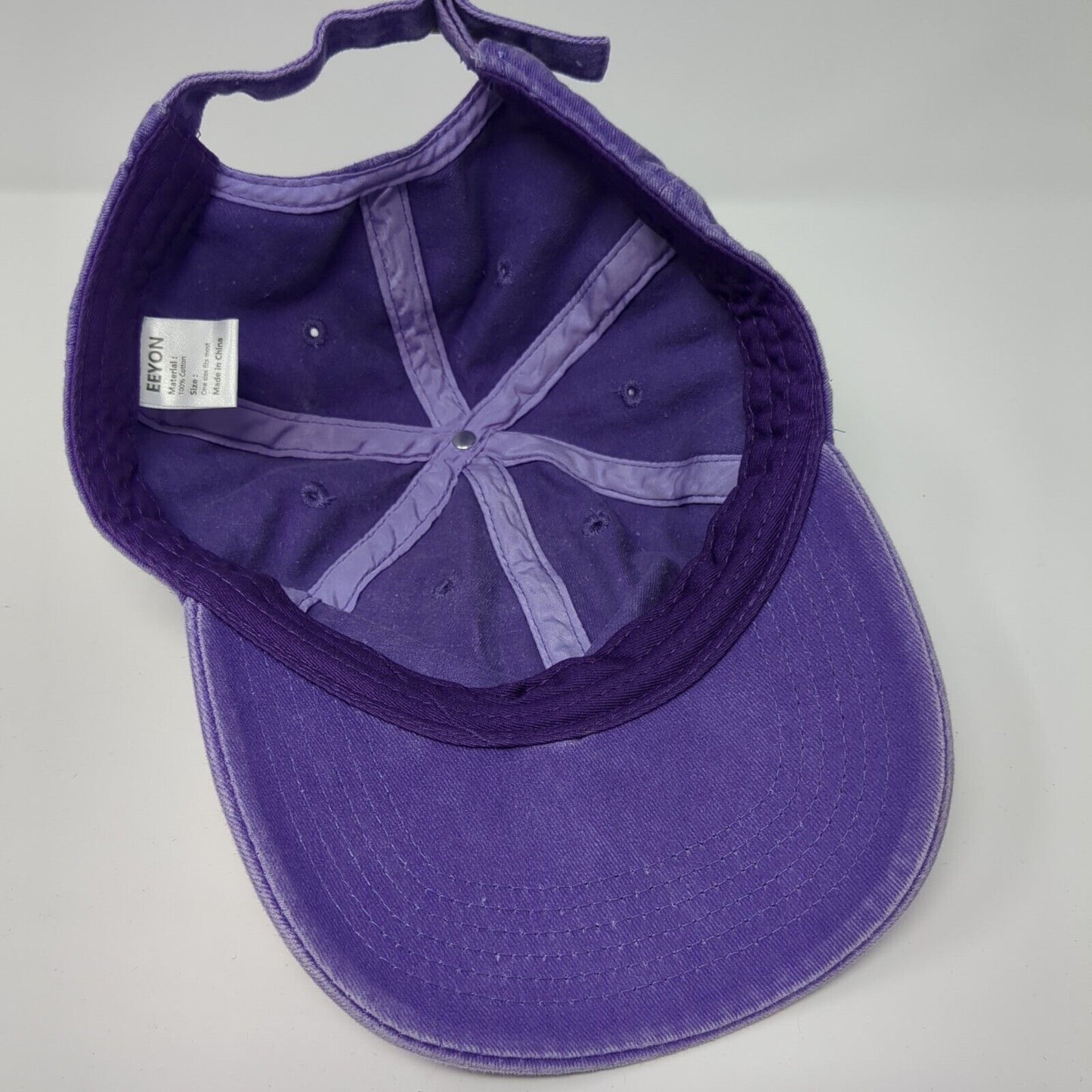 Eeyon Slideback Hat Purple One Size Adjustable Solid Blank 6 Panel