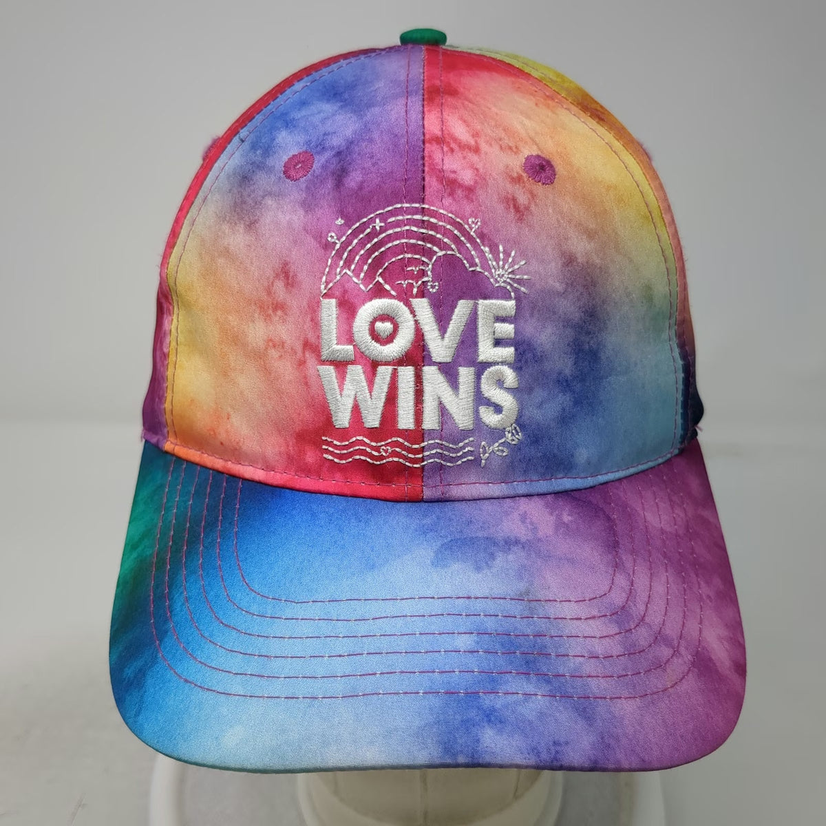 Studio71 Baseball Cap Pink Blue One Size Tie Dye Love Wins Rainbow Pride Hat