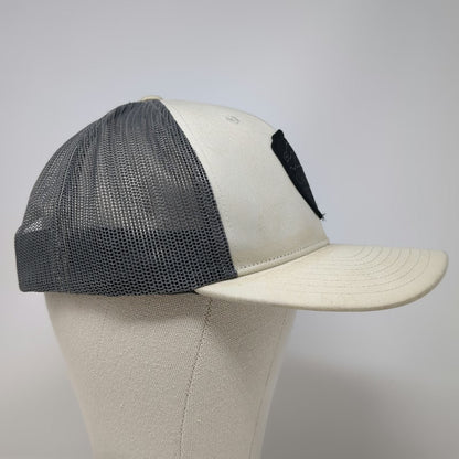 Columbia Trucker Hat Beige Gray One Size Snapback Mesh Shield Patch Portland OR