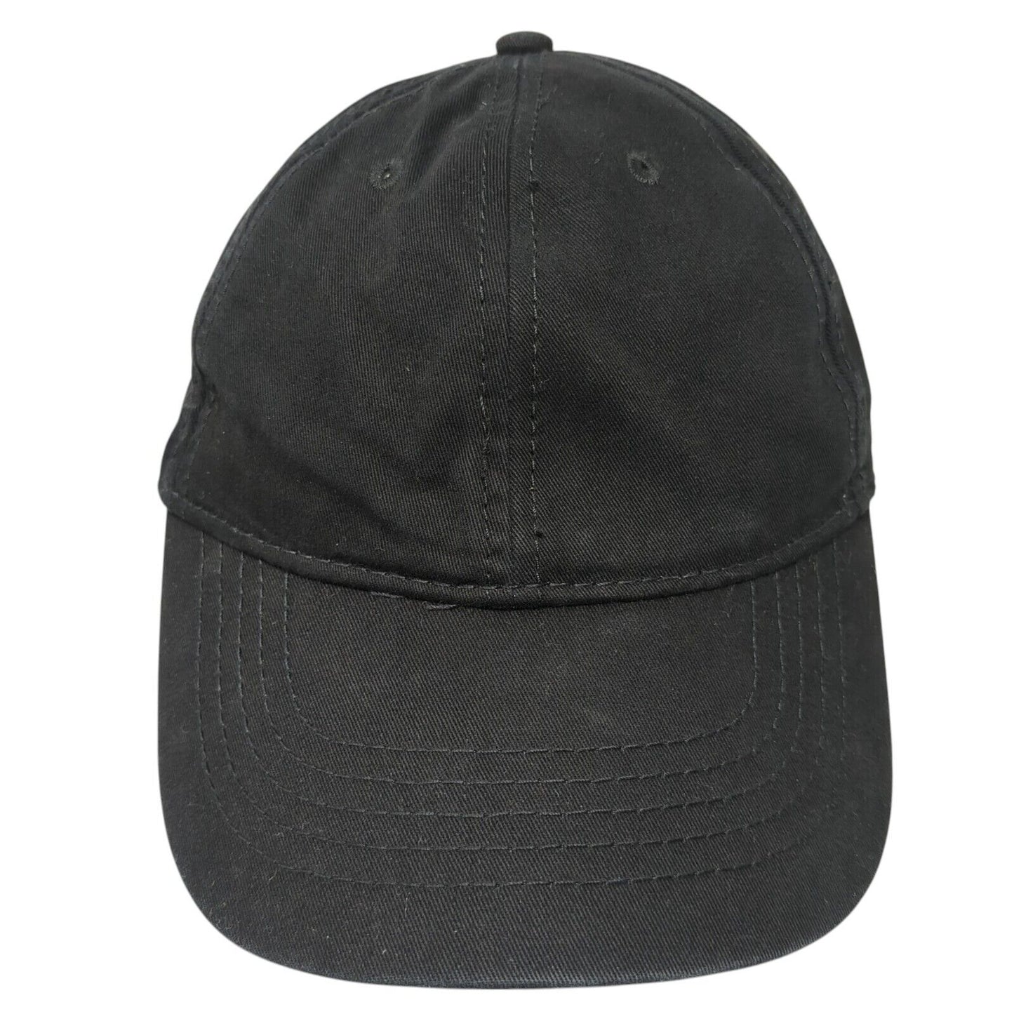 Unbranded Slideback Hat Black Soot 6 Panel Vent Holes Blank Outdoor